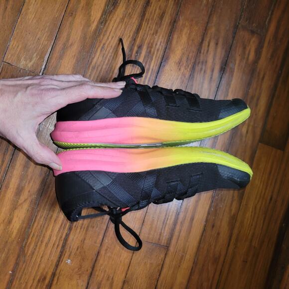 Under Armour Women's Sz 9.5 Micro G Foam Pink/Black/Neon Lace Up Running Shoes - Picture 3 of 9